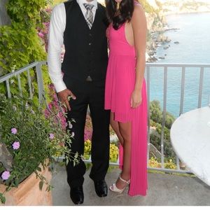 Keepsake Hi-Low Pleated Dress Magenta US 4/AU 8